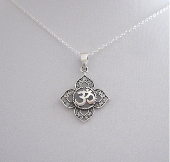 OM Filigree Silver Necklace